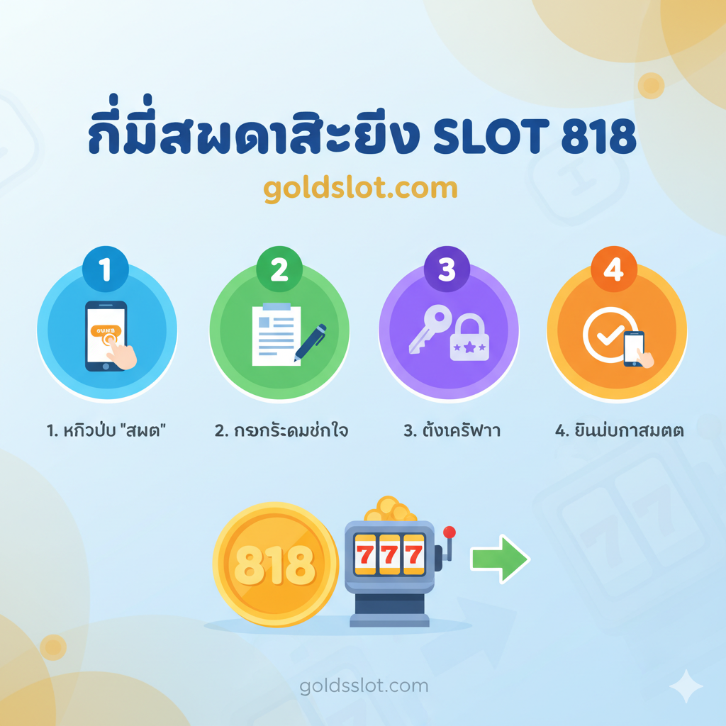 ภาพวาด 4 ขั้นตอนง่ายๆ ในการสมัคร Slot 818