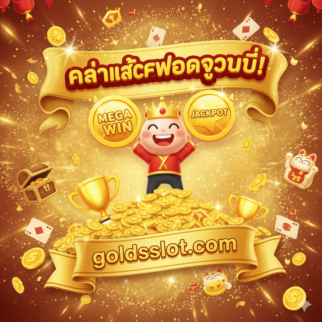 优势特点图，强调在goldsslot.com上玩Fortune88的独特优势。图片应包含goldsslot.com的品牌标志（如果可用），并突出'เว็บตรง 100%'（100%直营网站）、'ฝาก-ถอน Auto'（自动存取款）和'ไม่มีขั้นต่ำ'（无最低限制）的关键卖点。背景是具有科技感的蓝色或金色线条，构图采用并列或图标化的方式展示这三个主要优势，体现出安全、快速、便捷的平台特点。