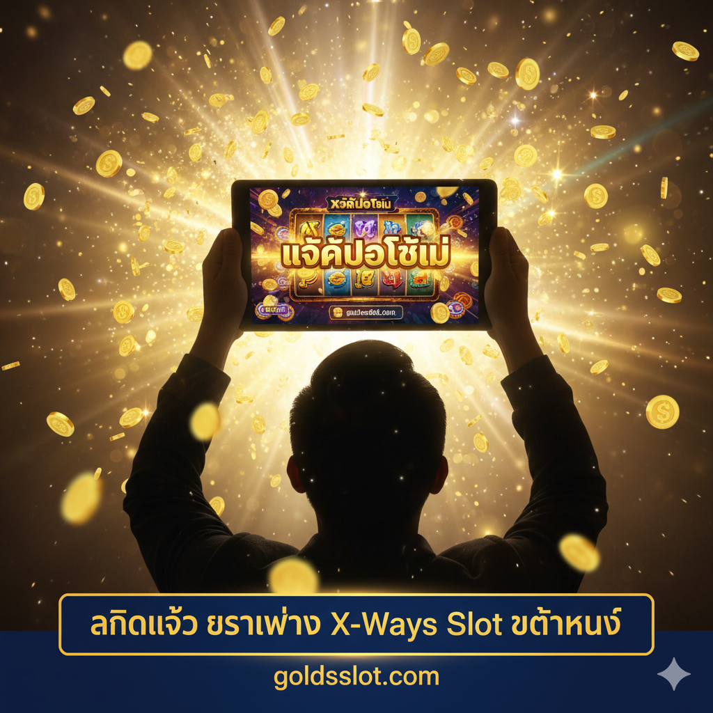 ภาพสรุปแสดงผู้เล่นที่ประสบความสำเร็จและตื่นเต้นกับหน้าจอ 'BIG WIN' พร้อมเหรียญทองระเบิดและที่อยู่เว็บไซต์ goldsslot.com