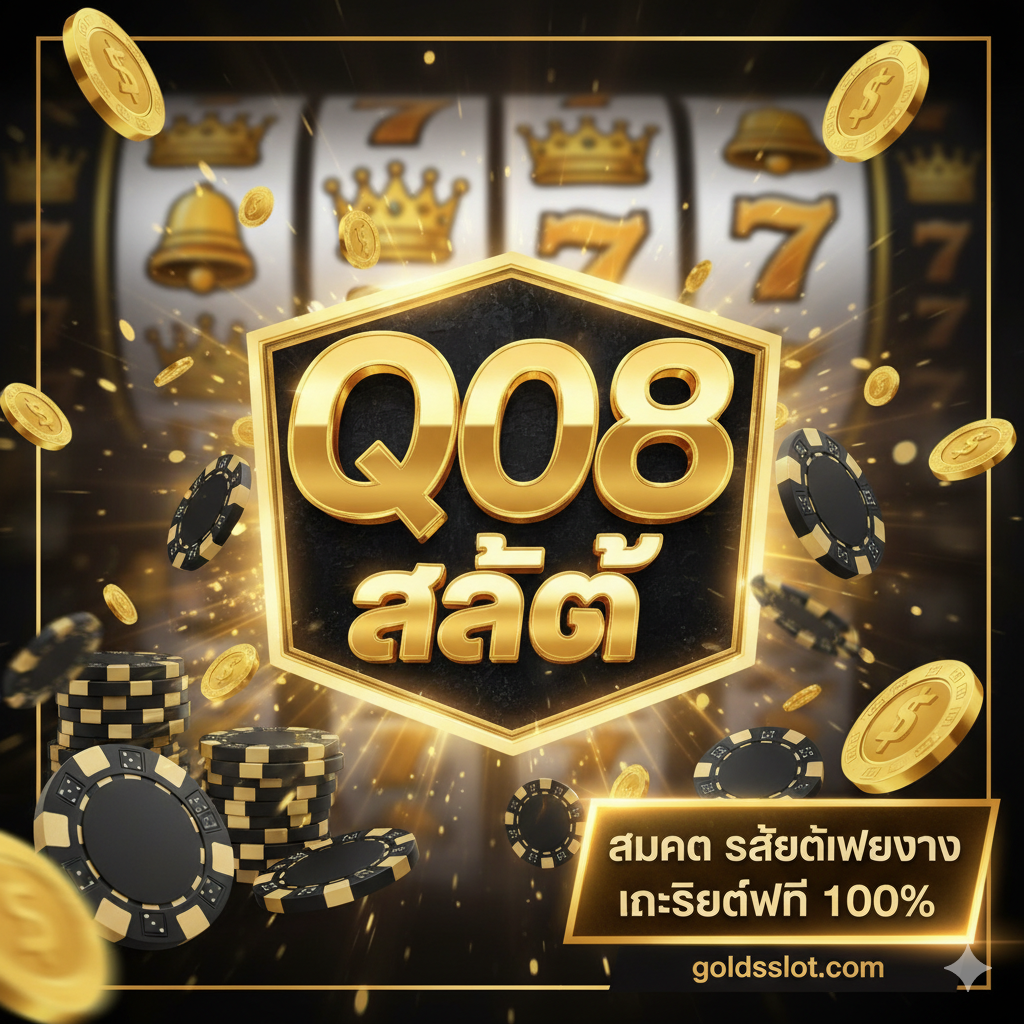 优势图强调“เว็บตรง ไม่ผ่านเอเย่นต์”และ“เครดิตฟรี 100%”。画面中央是一个坚固的盾牌，象征安全和信赖，盾牌上刻有“goldsslot.com”。旁边是一堆闪耀的金币，上方有一个大大的“+100%”百分比符号，表示免费信用。色彩应使用代表财富的金色和代表安全的深蓝色。构图上，盾牌和金币形成三角形稳定结构，传达出强大的信誉和丰厚的奖励。