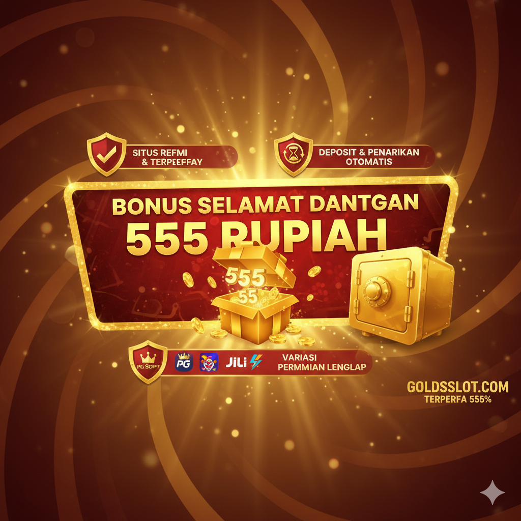 ภาพแสดงโบนัส 555 บาทต้อนรับ พร้อมไอคอนเว็บตรง ฝากถอนออโต้ และค่ายเกม PG JOKER JILI