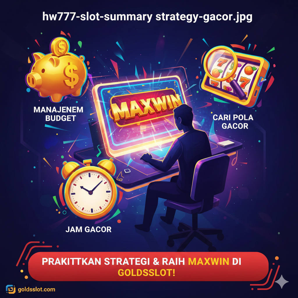 Visual yang merangkum 'Game Gacor' dan 'Bocoran Jam Gacor'. Tampilkan ilustrasi dua mesin slot yang ikonik (mewakili HW777 Wild Lion dan HW777 Fortune), dengan salah satunya menunjukkan layar 'MAX WIN' yang sangat besar dan mencolok, dihiasi efek kilauan. Di sebelah mesin slot, sertakan jam analog besar yang menunjuk ke waktu '21:00 - 01:00 WIB' dengan efek cahaya yang menyilaukan. Gunakan warna-warna energik seperti ungu, magenta, dan kuning cerah untuk meningkatkan kesan 'Gacor' (berkilauan dan penuh energi kemenangan).