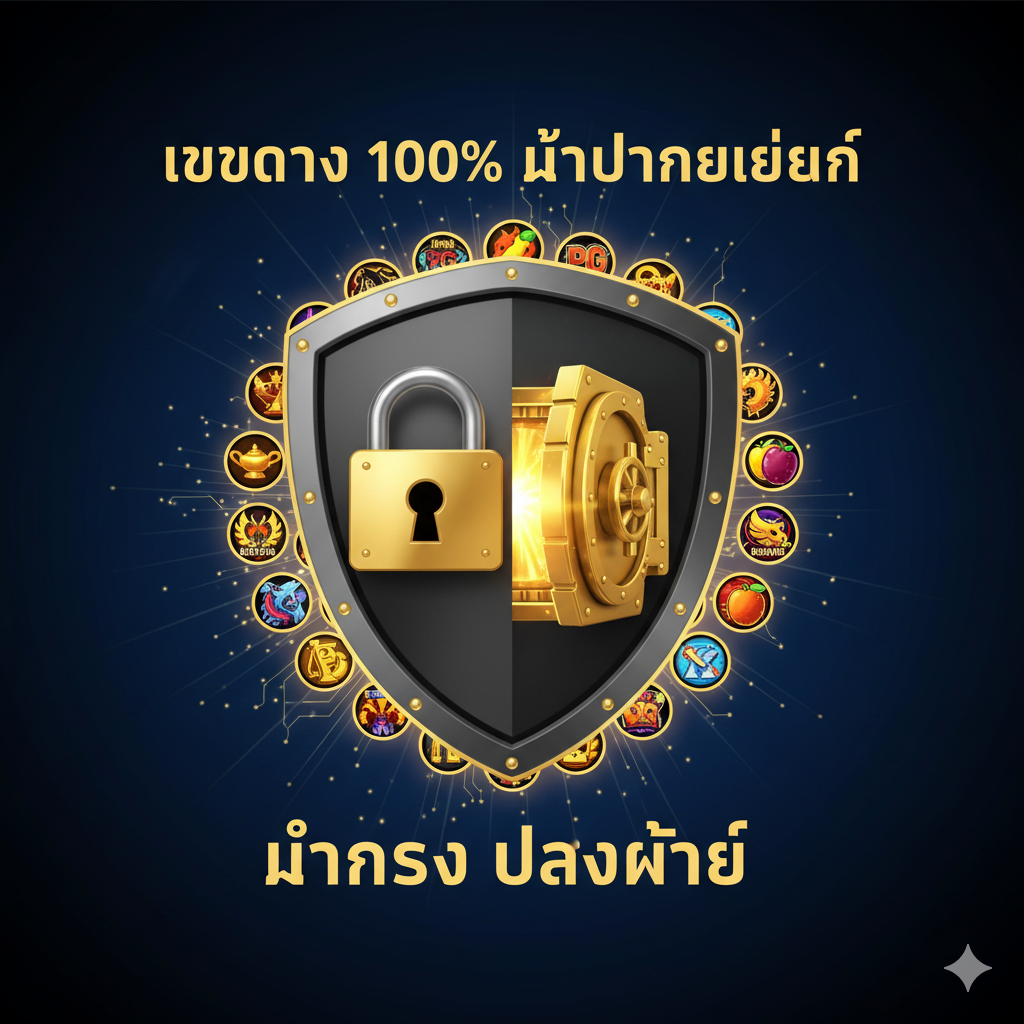 总结图片,重点聚焦于促销和奖励,吸引用户点击。画面中心是巨大的、堆满金币和筹碼的宝箱,宝箱上方漂浮着一个巨大的泰语“เครดิตฟรี (Free Credit)”或“ฝาก 10 รับ 100”字样,并配有礼盒或闪爍的星星图标。整体色彩应充满活力和诱惑力,使用红色、金色和亮黄色。构图上,将优惠信息放在最显眼的位置,下方小字提示“คลิกที่นี่เพื่อสมัคร (Click Here to Register)”,营造出机不可失的紧迫感和高价值感。