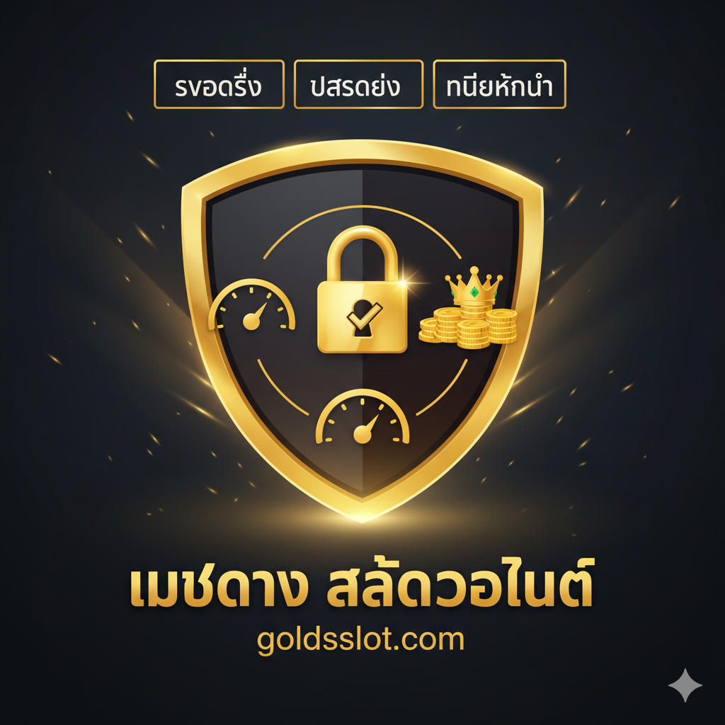 ภาพสรุปที่เน้นความน่าเชื่อถือและความสมบูรณ์แบบของ 'เว็บตรง สล็อตวอเลท' ที่ goldsslot.com โดยใช้ภาพองค์ประกอบที่รวมถึงสัญลักษณ์ความปลอดภัย (Security Lock Icon), สัญลักษณ์ความเร็ว (Speedometer), และสัญลักษณ์เงิน/ความร่ำรวย (Gold Coins/Crown) ทั้งหมดถูกจัดวางอยู่ในโล่ (Shield) หรือกรอบที่มีพื้นหลังสีเข้มและมีแสงส่องสว่างออกมาจากด้านหลัง เน้นการใช้สีทองเป็นหลักเพื่อสื่อถึง 'goldsslot' และความน่าเชื่อถือ รวมถึงมีข้อความกำกับสั้นๆ เช่น 'รวดเร็ว', 'ปลอดภัย', 'ไม่มีขั้นต่ำ' เพื่อเป็นข้อสรุปสุดท้ายของการบริการ