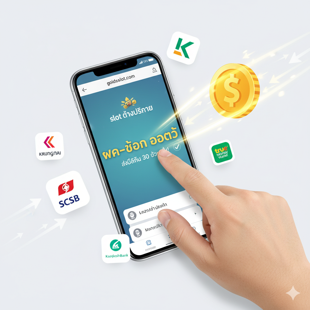 ภาพปกแนวพรีเมียมและน่าตื่นเต้น (Premium and thrilling style) แสดงสล็อตแมชชีนเรืองแสงอยู่กลางภาพ พร้อมฉากหลังเป็นแผนที่โลกหรือลูกโลกดิจิทัล (digital globe/world map) เพื่อเน้นย้ำคำว่า 'slot ต่าง ประเทศ' ด้านบนมีข้อความหลักเป็นภาษาไทย 'เว็บ ตรง 100% ลิขสิทธิ์ แท้' โดยมีเหรียญทองและสัญลักษณ์แจ็คพอต (jackpot symbols) พุ่งออกมาจากเครื่องสล็อต ใช้โทนสีทอง ดำ และน้ำเงินเข้ม (gold, black, dark blue) เพื่อสื่อถึงความหรูหราและความมั่นคง องค์ประกอบทั้งหมดจัดวางอย่างมีพลังเพื่อดึงดูดสายตา